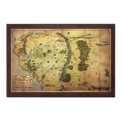 MGM HOBBIT AN UNEXPECTED JOURNEY MIDDLE EARTH WOOD WALL MAP JRR