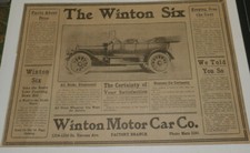 1912 Winton Six Original Large Newspaper Ad