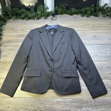 Blazer Jacket Size Small 8 Women s Gray Pin Striped Suit Coat New York Company