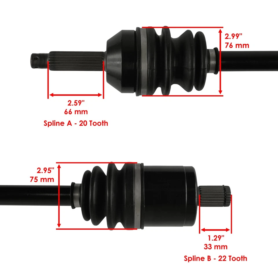 Front Left & Right CV Axle For Polaris Ranger ETX 2015-16 / Ranger EV Liion 2016 - Image 3 of 4
