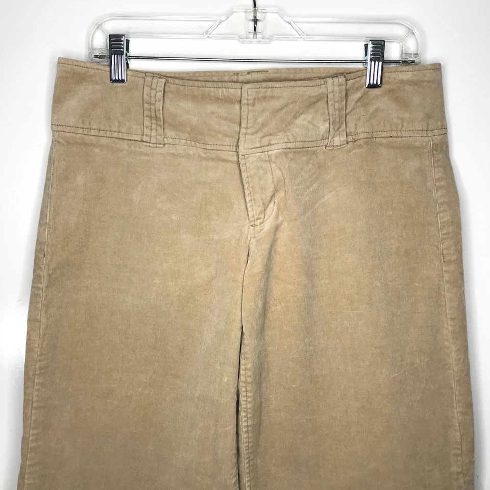 Винтажные широкие вельветовые брюки-капри Charlotte Russe для подростков 9 желтовато-коричневые эластичные Y2K - Изображение 2 из 4