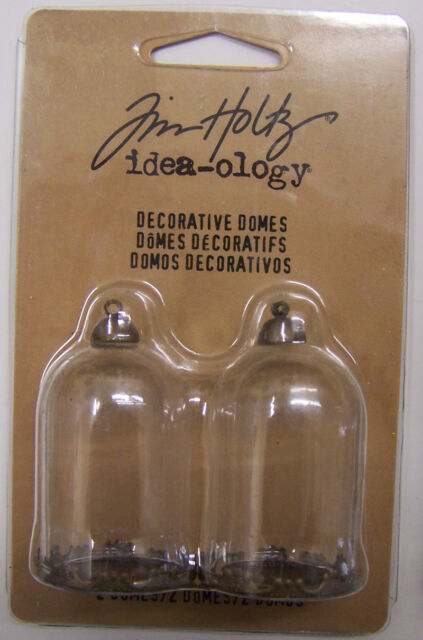 Tim Holtz Idea-ology Miniature Decorative Domes 2//Pack TH93265 Clear Glass and Antique Brass