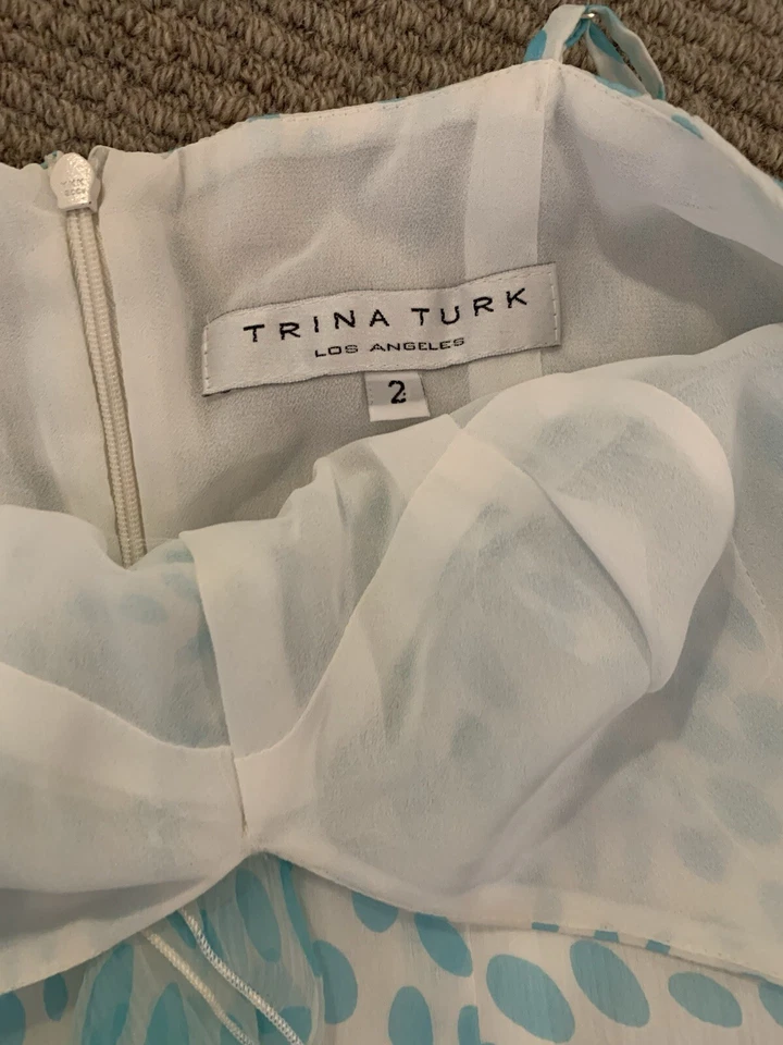 Trina Turk Los Angeles size small blue polka dots  - Imagem 4 de 4