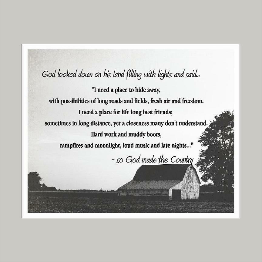 God Made the Country Inspirational Nature Art Print