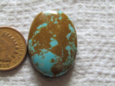 King's Manassa Turquoise 29 carat Cabochon American Blue Green Cab Lick Skillet