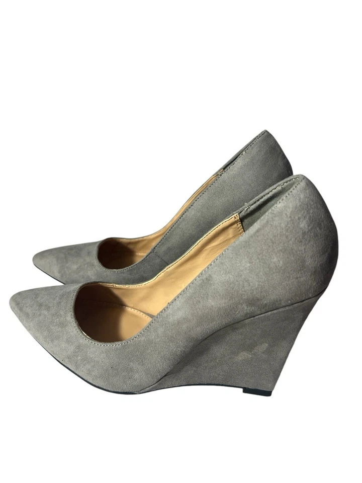 Tacones de cuña Express de gamuza sintética gris punta talla 7 Foto 4 de 4
