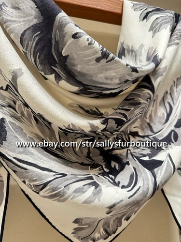 Sally Cashmere & Silk Wrap Scarf Tulips Print Large Triangle Shawl 190cm * 90cm - Picture 28 of 46