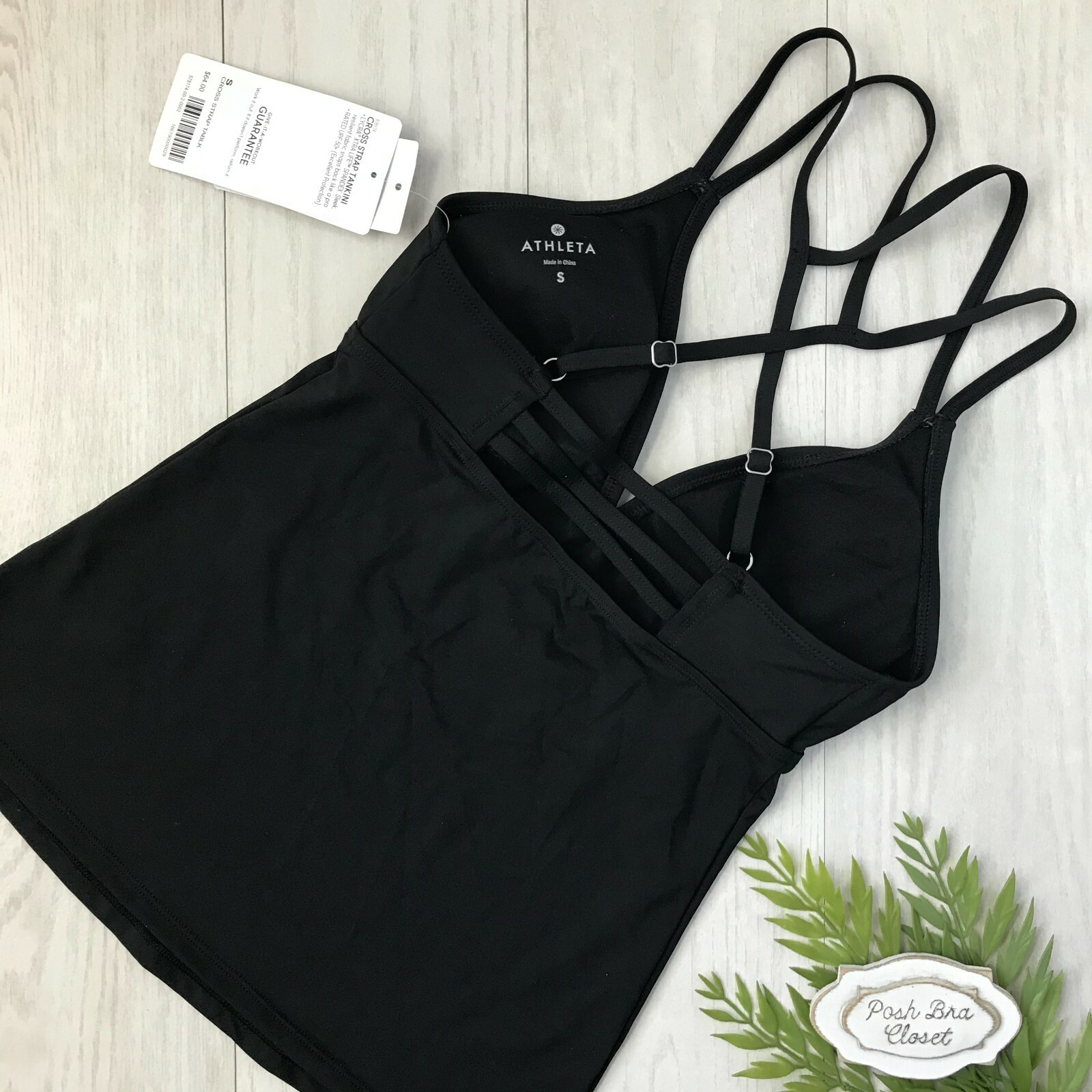 black tank swim top