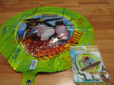 Surf's Up Party Supplies Balloon & Candle 2pc Lot 2007 NOS