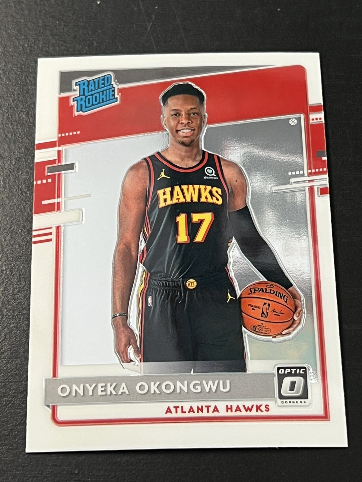 2020-21 Optic Onyeka Okongwu Holo Prizm Rated Rookie RC #156 Hawks