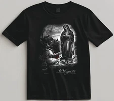 La Virgen de Guadalupe Shirt Religious Art Catholic Graphic Tee for Devout Men