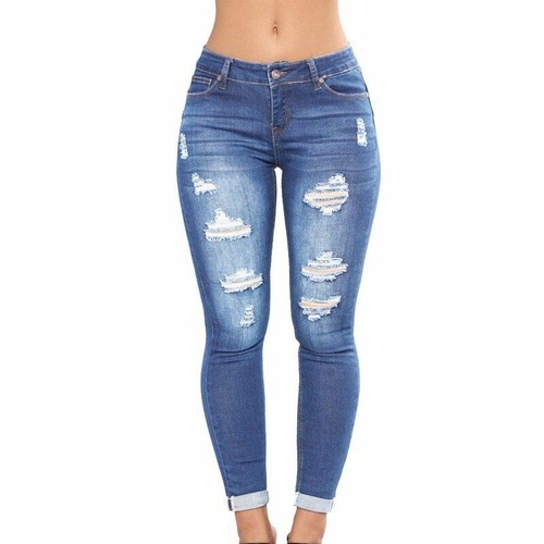 Pantalones Jeans De Tiro Alto Cintura Alta Levanta Cola Vaqueros Para Mujer  NEW | eBay