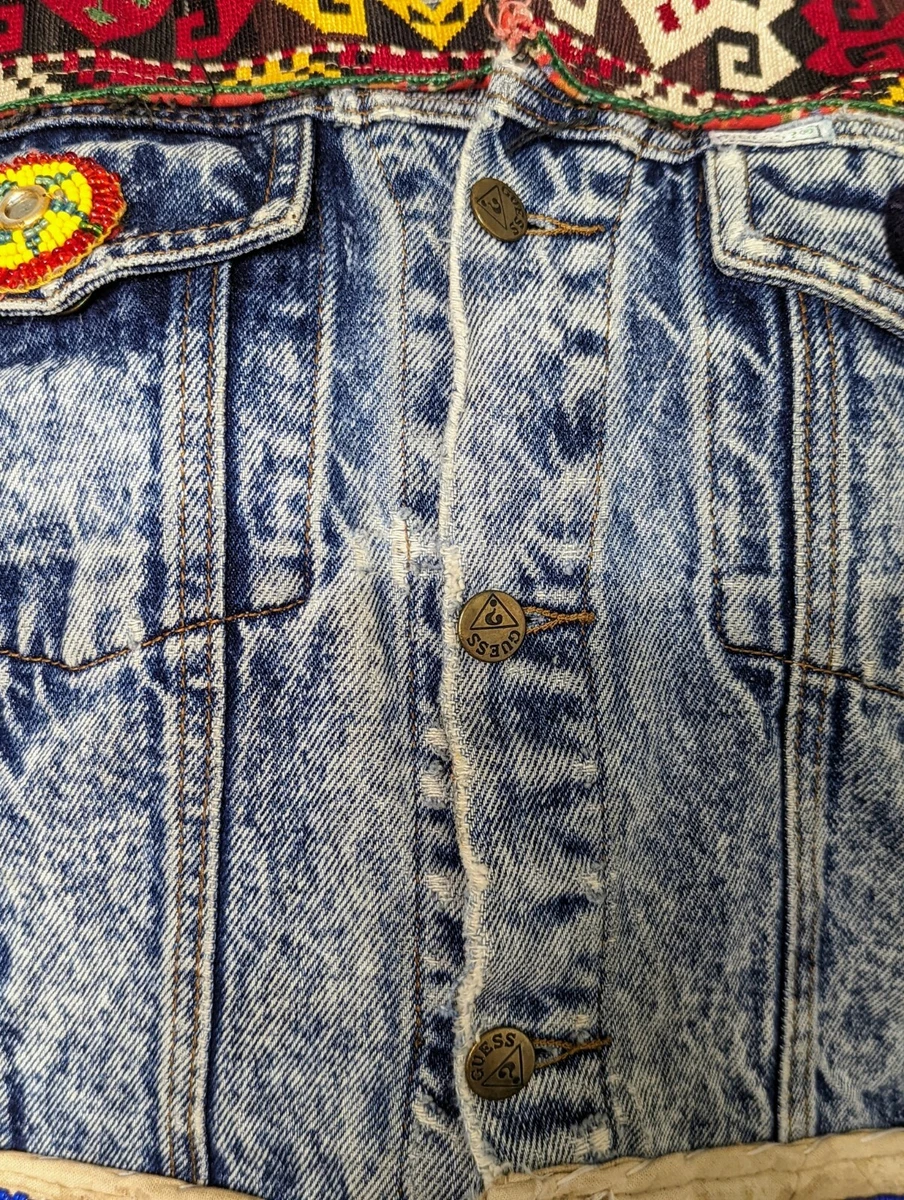 Guess embellished denim jacket cheap