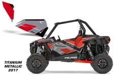 AMR Racing Graphic Wrap FOR Polaris RZR 1000 UTV OEM Door Inserts 2017 Ti Metal
