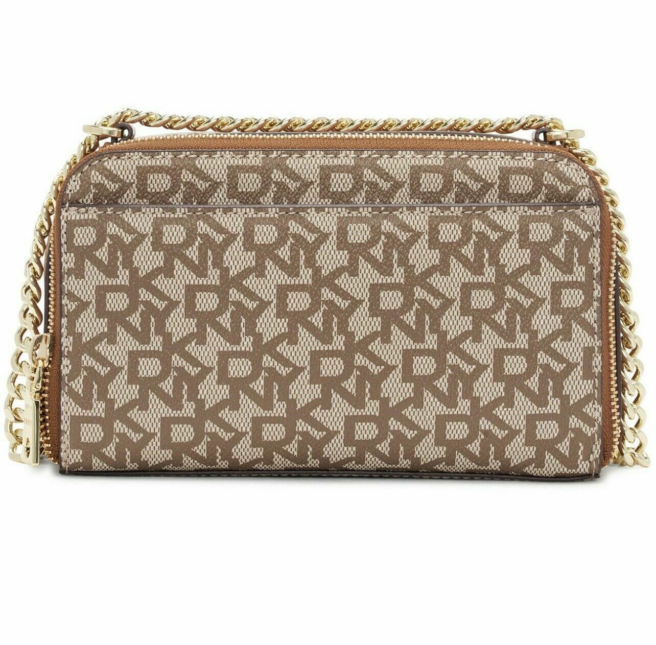 DKNY Felicia Double Zip Leather Crossbody Shoulder Handbag for sale