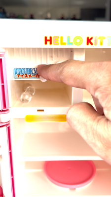 Rare Sanrio Hello Kitty Pink 5 Doors Refrigerator Toy W/ Ice Brick