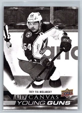 2022-23 U D #C101 Trey Fix-Wolansky Col. Blue Jackets UD Canvas RC Black & White