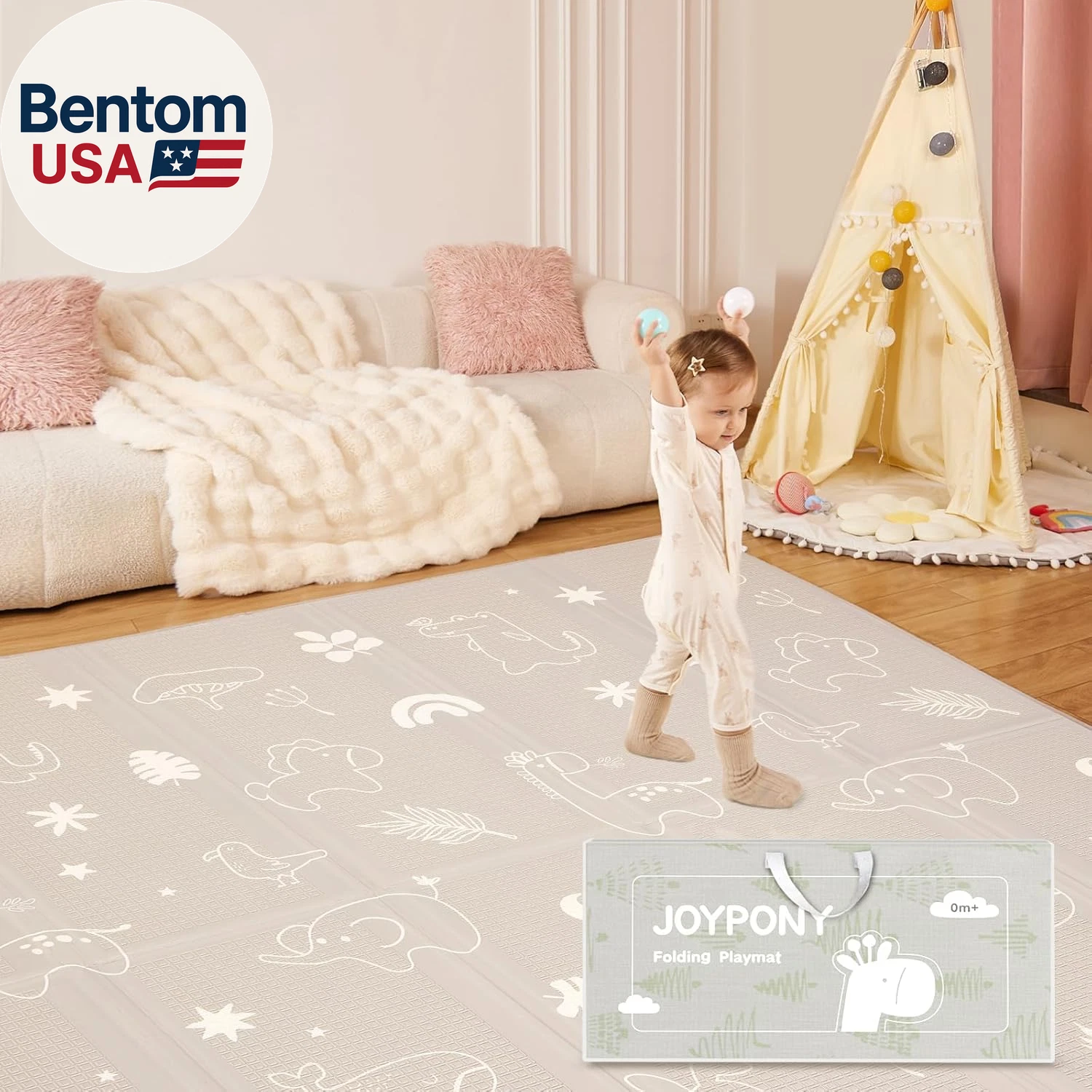 Baby Play Mat, 71X59 Inch Foldable Play Mats for Babies and Toddlers, Waterproof
Opens in a new wind