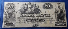 1800's $20 The Canal Bank - New Orleans, LOUISIANA Note AU/UNC Remainder Note