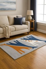 New Modern Hand-Tufted Wool Rug Giraffe Design Animal Print Kids Room Carpet 