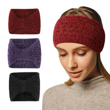 Winter Knit Wide Headbands for Women Non Slip Stretchy Ear Neck Warmer Turban Ha