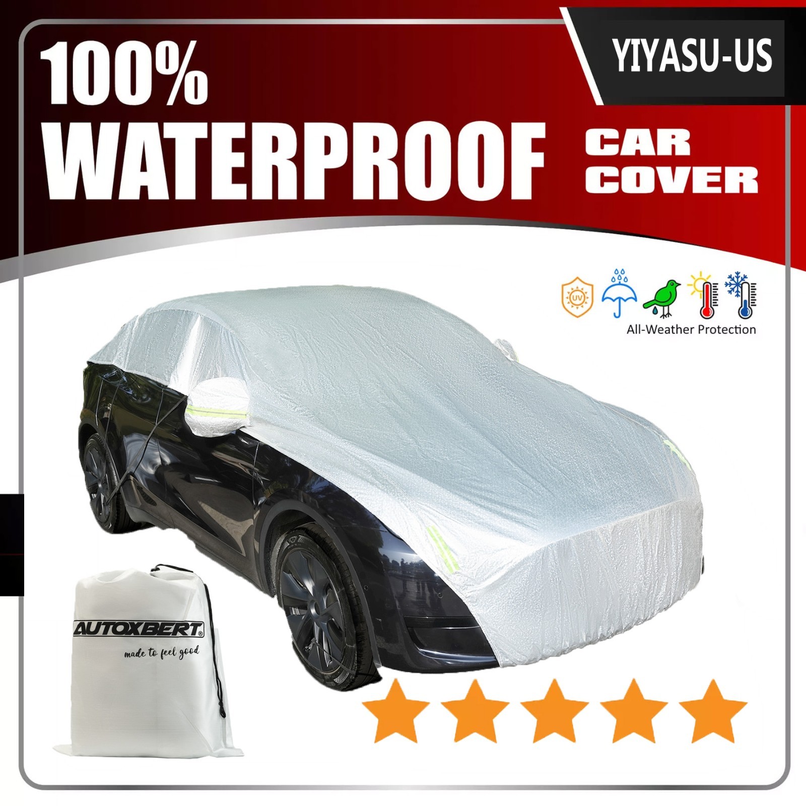Car Sedan Half Body Sun Shade Waterproof Cover Sunscreen UV Snow Resistant Cover