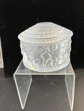 VINTAGE LALIQUE FROSTED LIDDED POWDER/TRINKET BOX ~ LES ENFANTS