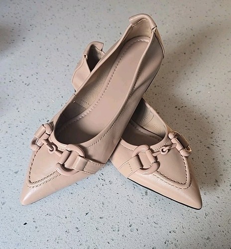 Leather Ballet Flats Metal Hardware Size EU 35 New Super Soft - Picture 10 of 10
