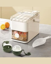 Ice Cube Trays for Freezer,Compact Double Layer Ice Cube Tray with Lid and Bin