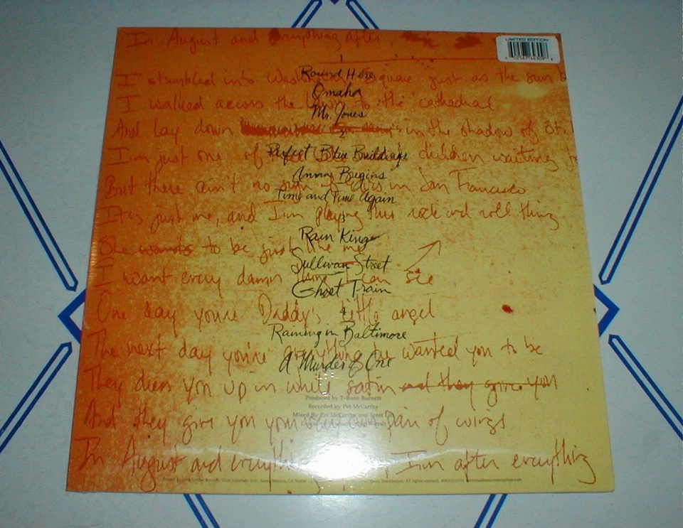 COUNTING CROWS "August & Everything After" 2-LP  rare ORANGE vinyl SEALED NM/NM - Image 4 of 4