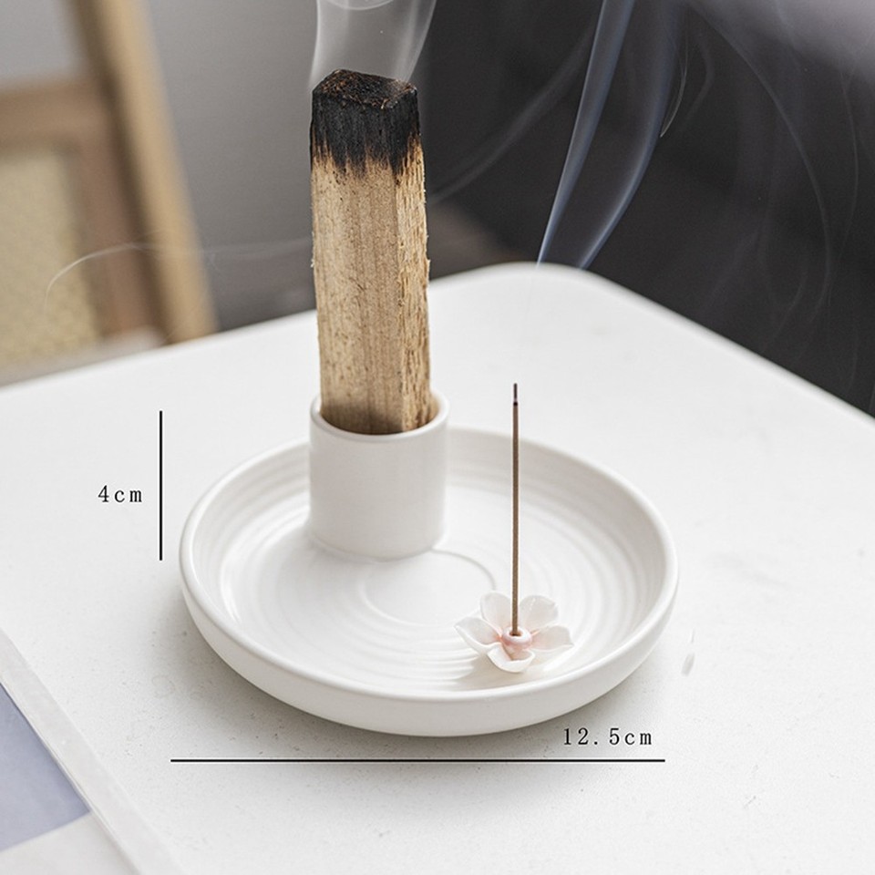 White Icense Holder,Ceramic Incense Holder,Scent Wood Stand, Simple ...