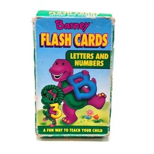 Vintage 1993 Barney Flash Cards Letters and Numbers Milton Bradley Complete Deck