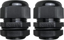 MGI SpeedWare 1" NPT Strain Relief Nylon Cord Grip Cable Glands, Black 1 