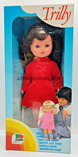 SEBINO BAMBOLA DOLL TRILLY MORA 45 CM RARA VINTAGE '70 NEW IN BOX