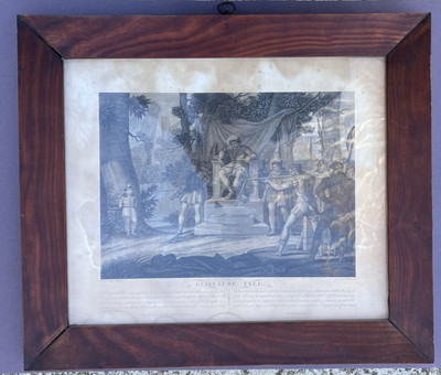 Kupferstich Wilhelm Tell nach Charles Abraham Choubard   19. Jh im Holzrahmen