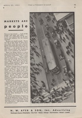 1931 N.W. Ayer and Son Advertising Marketing Street Car 1930s Vintage Print Ad