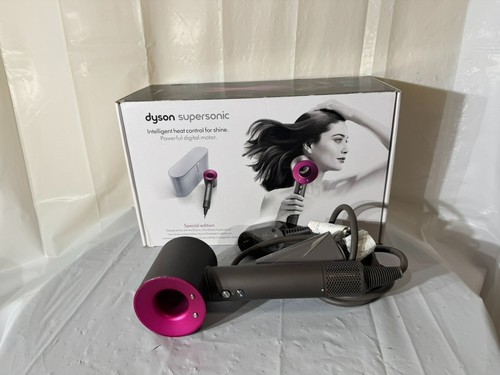 Dyson Supersonic Hair Dryer w/ Box - Iron/Fuscia - For Parts/Repair/AS IS Only