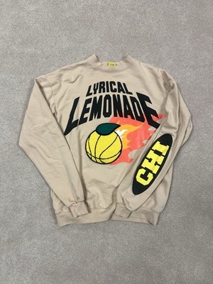 Lyrical Lemonade Crewneck Light Pink Beige Flame Lemon Basketball Patch CHI