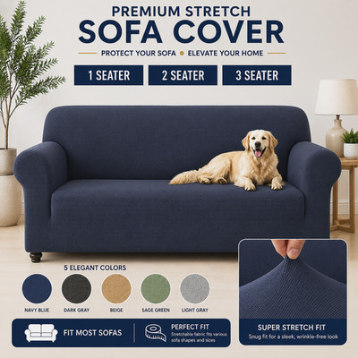 Sofabezug 3 Sitzer Haustier Hund Schutz Rutschfest Stretch Elastisch Couch Schonbezug