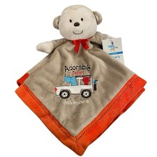 Carters Adorable Safari Adventure Monkey Lovey Rattle Satin Back Tan Orange NWT