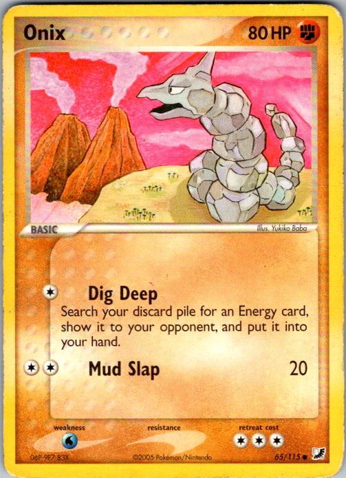 Onix 65/115 Common Unseen Forces Pokemon Moderately Played