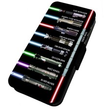Printed Flip Phone Case iPhone, Samsung & Huawei Named Jedi Lightsabers
