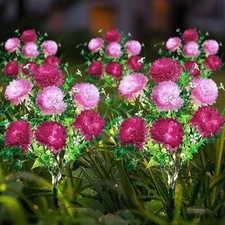 2 Pack Solar Powered Lights Outdoor Garden Lights with Waterproof Flowers