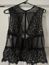 Victoria  s Secret Corset Lace Mesh Black Size Large