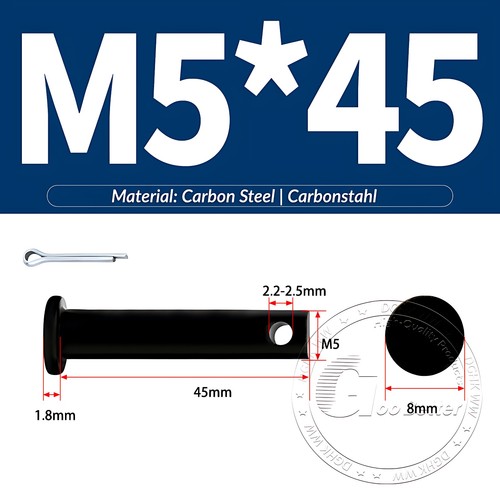 Pasador de horquilla negro pasador de bisagra pasador de retención pasador de aparejo métrico de acero al carbono M4-M30 - Imagen 26 de 201