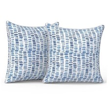 Outdoor Pillow Covers Set of 2, Patio 16" x 16" Pack of 2 Pebble Blue