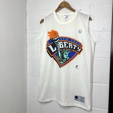 Vintage 90s New York Liberty WNBA Tank Champion Basketball NY T-Shirt Size Small