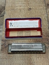 M. Hohner Marine Band Harmonica Key of G No. 1896 A440 Made in Germany