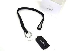 Maison Margiela 4-Stitch Leather Key Ring Neck Strap Men's Black