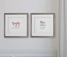 Wexford Home Naughty -2 Piece Set Art Print, 16X16, Silver